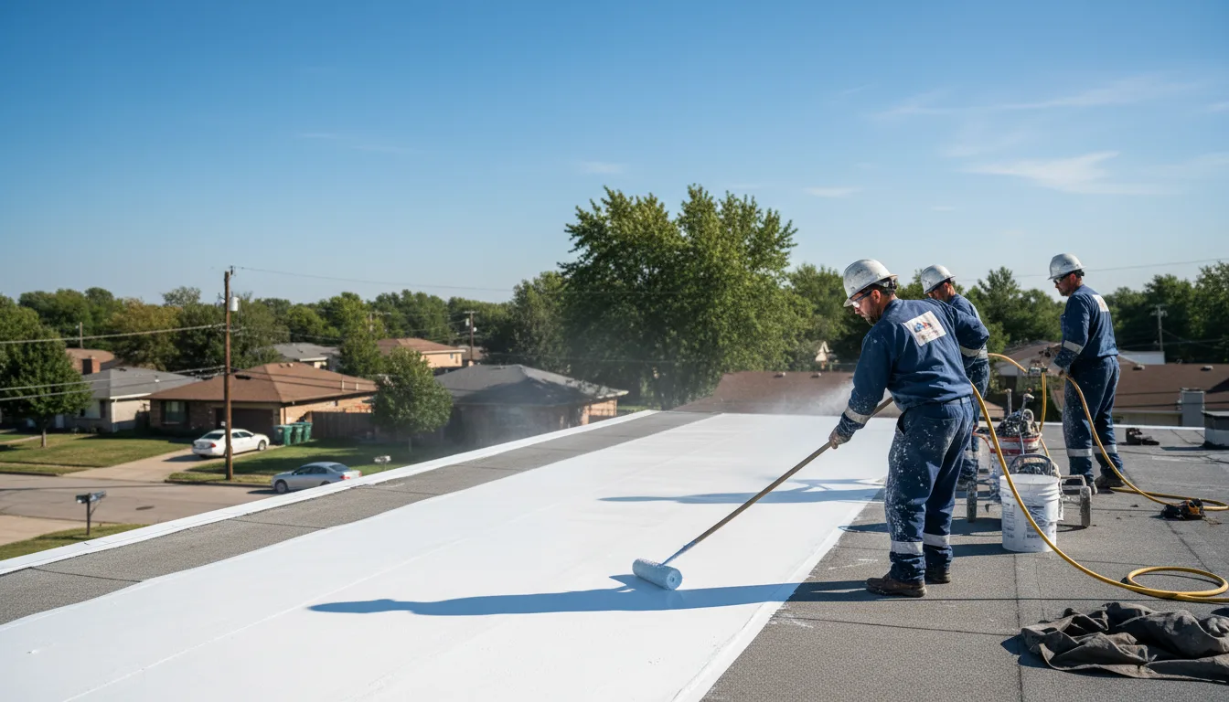Commercial roof coating in Oakwood, IL near me